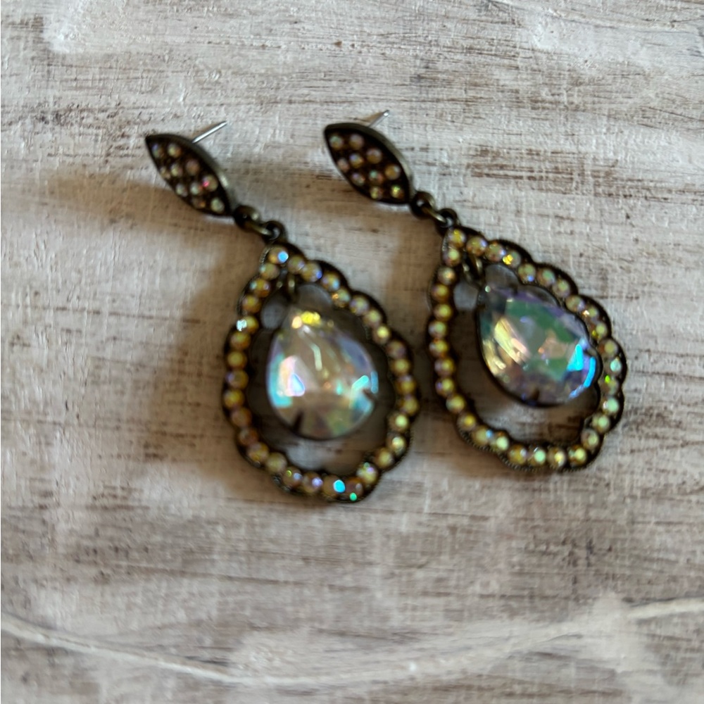 Swarovski Teardrop Dangle Earrings - AB